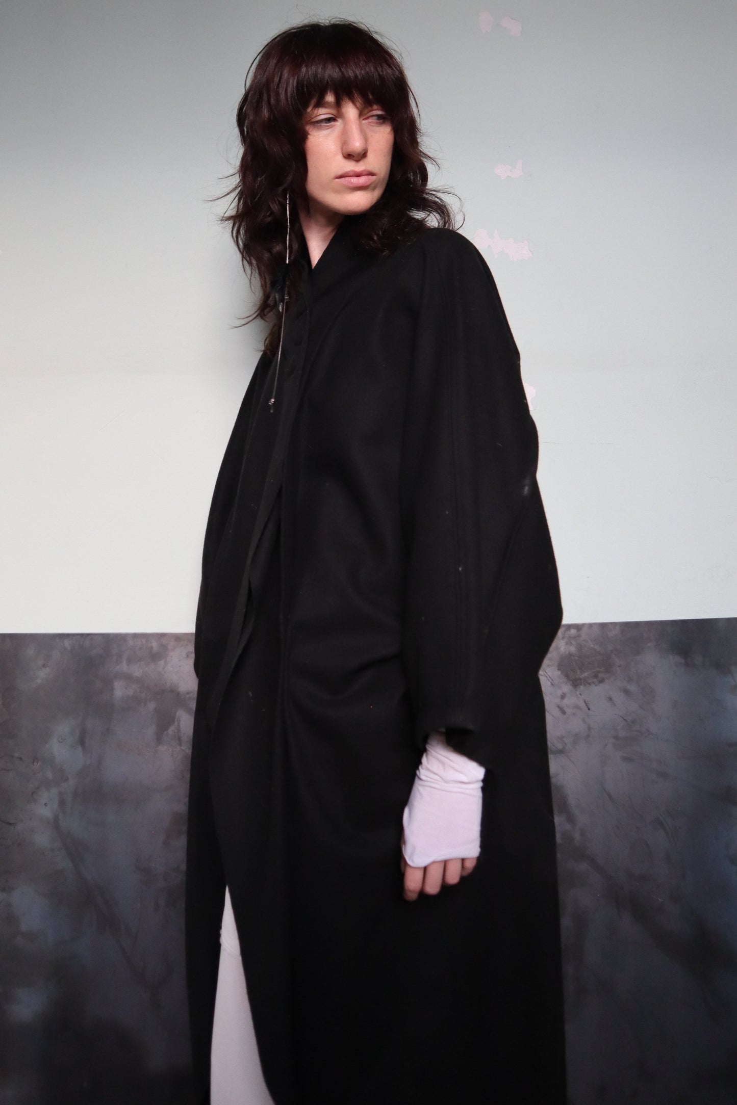 Maison Isabel Maciel extended sleeve wool coat, featured in lookbook.