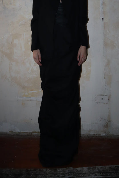Maison Isabel Maciel draped floor lenght skirt, featured in lookbook.