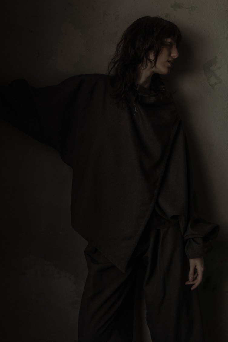 Maison Isabel Maciel oversized extended sleeve suit, featured in lookbook.