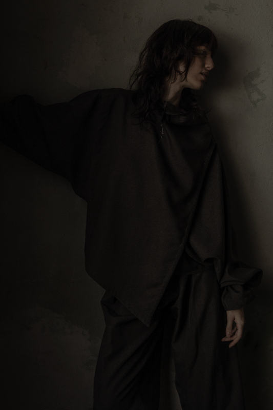 Maison Isabel Maciel oversized extended sleeve suit, featured in lookbook.